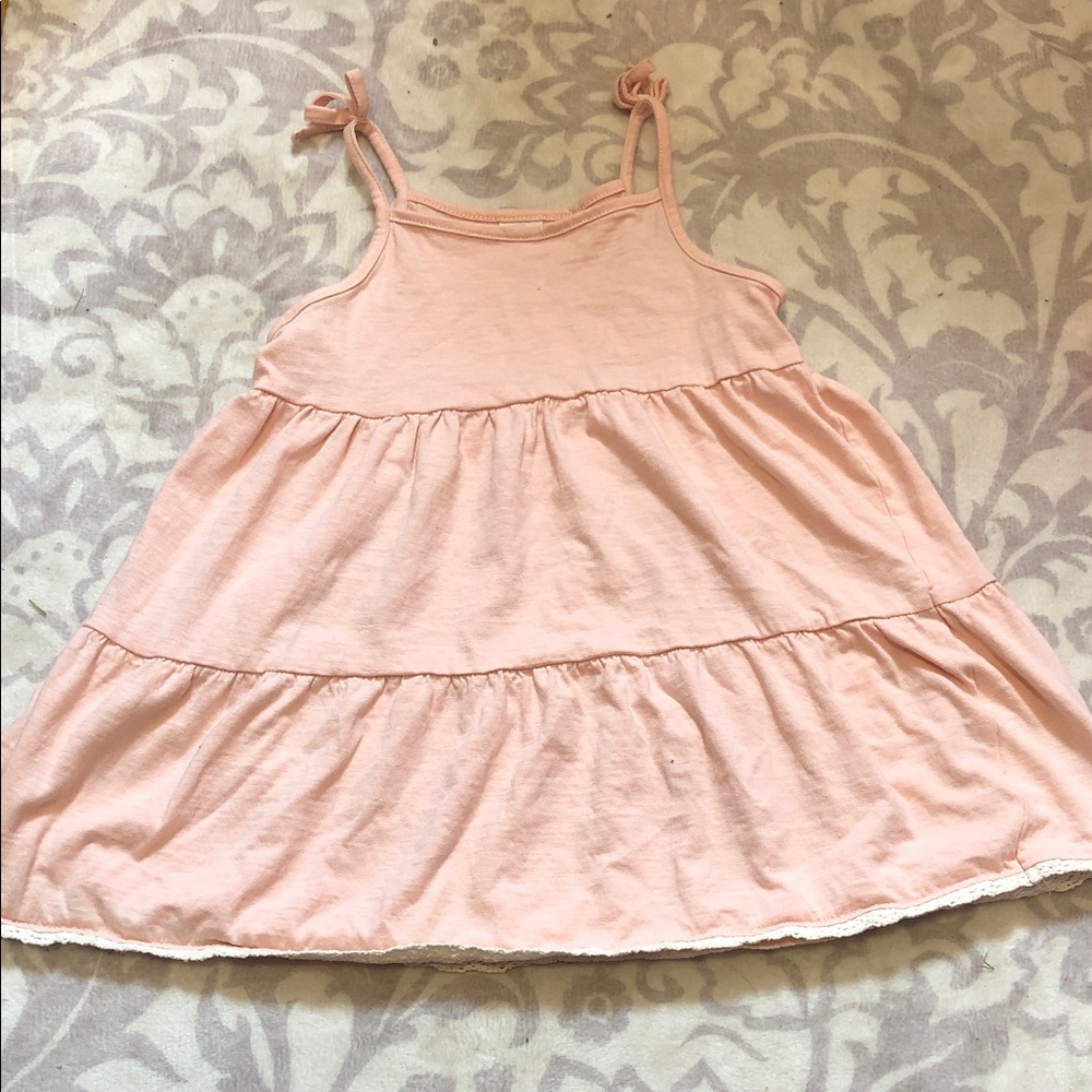 H&M Light Blush Pink Tie-Strap Tiered Sundress